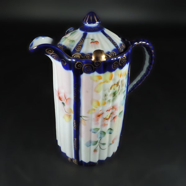 Vintage Teapot ~ Porcelain Teapot ~ Porcelain Chocolate Pot ~ Hand Painted Japanese Teapot ~ Porcelain Tea/Coffee Server ~ Fine China Teapot