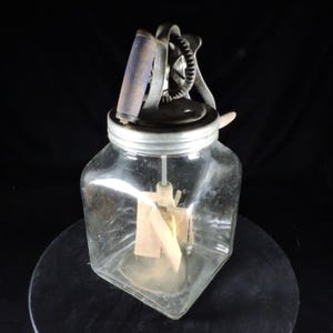 Antique Butter Churn ~ Blue Wood Handled Butter Churn ~ Hand Cranked Butter Churn ~ Farmhouse Chic ~ Glass Butter Churn ~ Country Décor