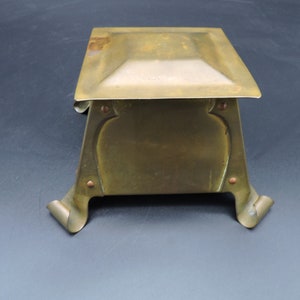 Vintage Inkwell ~ Antique Buffalo Arts Craft Inkwell ~ Brass Inkwell ~ Victorian Inkwell ~ Lidded Brass Inkwell ~ Original Brass Patina