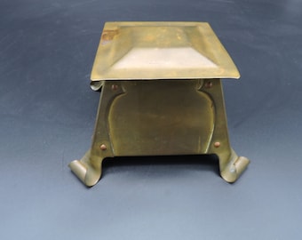 Vintage Inkwell ~ Antique Buffalo Arts Craft Inkwell ~ Brass Inkwell ~ Victorian Inkwell ~ Lidded Brass Inkwell ~ Original Brass Patina