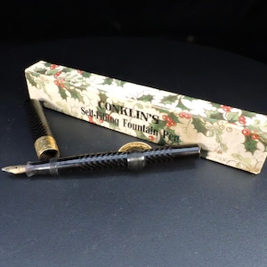 Antique  Conklin Fountain Pen ~ Conklin Self Filling Pen ~ Circa 1909 Conklin Fountain Pen ~ Gold Trim Fountain Pen ~ Pen Collector Gift