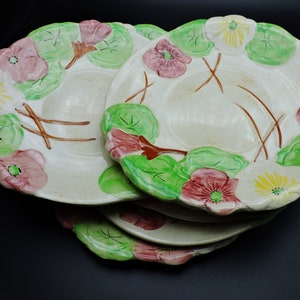 Avon Ware ~ Made in England ~ Mid-Century 1940s ~ Hand Painted Pottery Plates