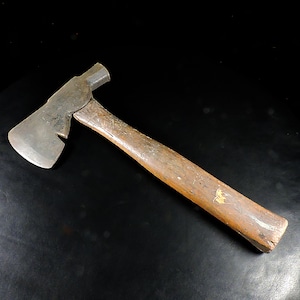 Vintage FULTON Hammer Hatchet ~ Old Roofers Hatchet ~ Drop Forged Hatchet ~ Carbon Steel Tool ~ Woodsman's Tool ~ Rusty Primitive Tool