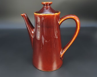 Vintage MCM Coffee Pot ~ Brown Glaze Coffee Pot ~ Vintage Pottery Coffee Server ~ Handled Pottery Server ~ Glazed Serving Carafe