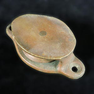 Vintage Brass Pulley ~ Marine Pulley ~ Salvaged Brass Pulley ~ Small Brass Pulley ~ Nautical Pulley ~ Used Brass Pulley