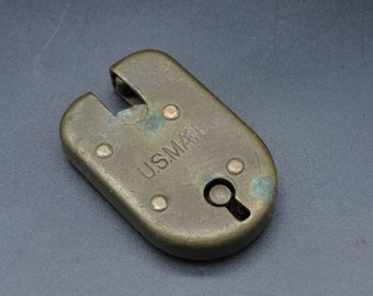 Vintage U.S. Mail Brass Padlock ~ Old Brass Padlock ~ US Mail Brass Padlock ~ Collectible Padlock ~ Lock Collecting ~ Old Brass Patina Lock
