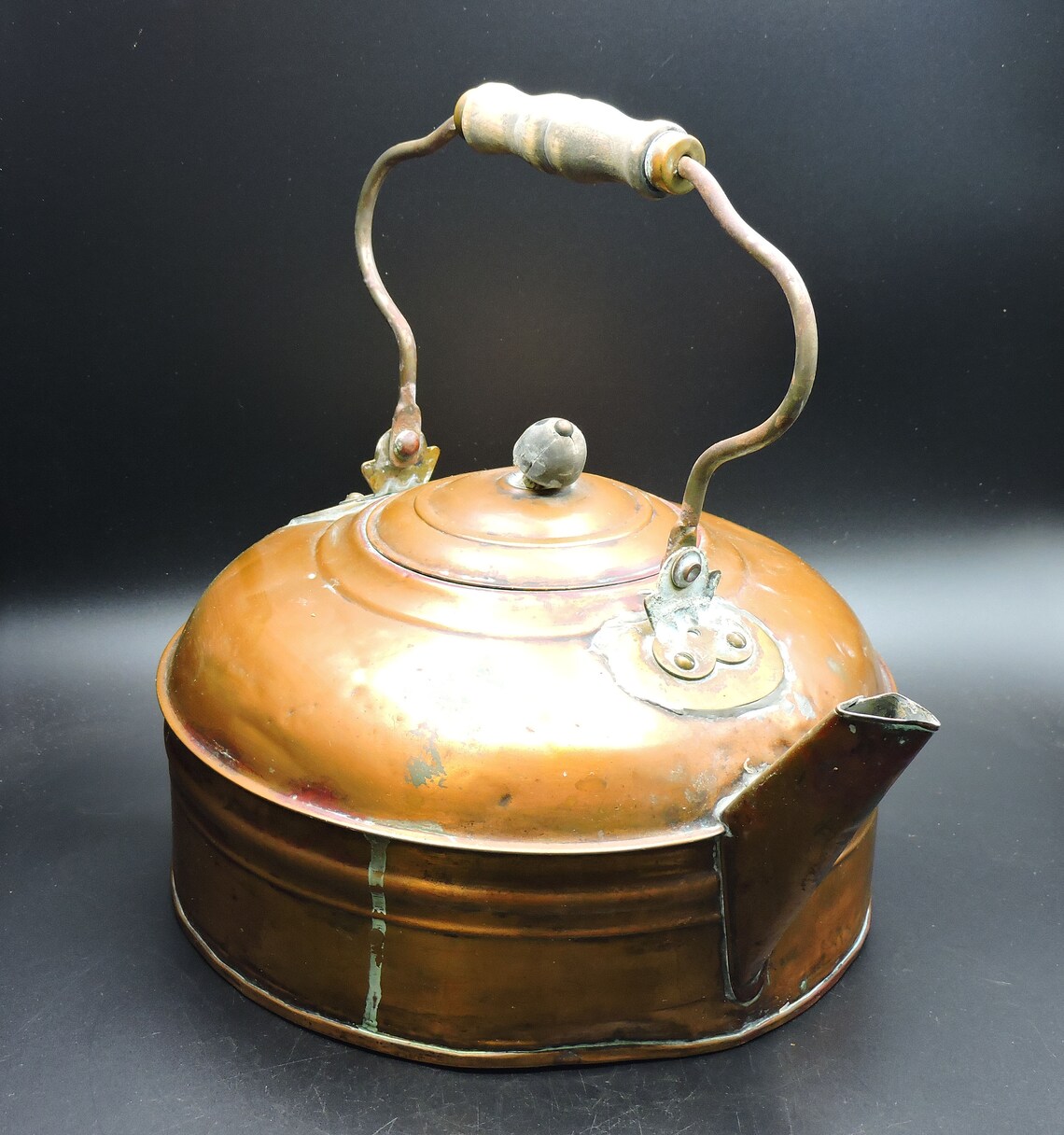 Vintage Copper and Brass Revere Tea Kettle Old Copper Tea Etsy