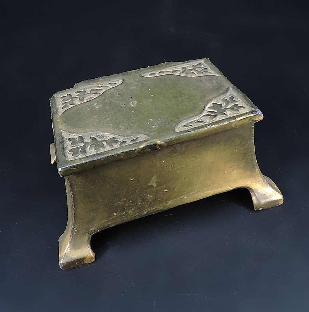 Vintage Stamp Box Victorian Stamp Box Brass Stamp Box Etsy