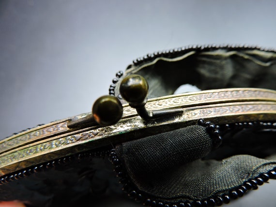 Vintage Black Sequins Clutch Purse - image 8