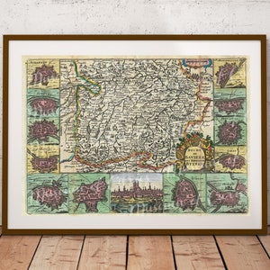 Digital, 1747, Daniel de La Feuille Karte von Bayern, Deutschland, München, SOFORT DOWNLOAD, druckbare Wandkarte