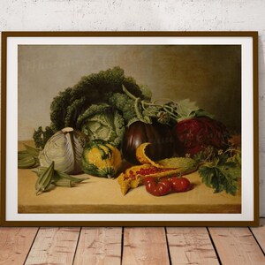 1820s Still Life Print: Balsam Apple & Vegetables (Digital Download)