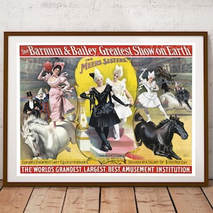 1895 Barnum & Bailey Circus Poster: The Meers Sisters (Digital Download)