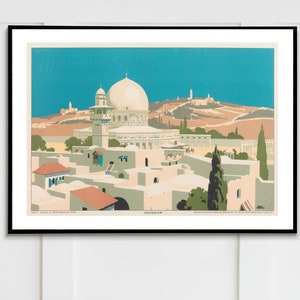 Digital, 1929, Jerusalem, Israel Travel Poster, Frank Newbould, English Artist, INSTANT DOWNLOAD