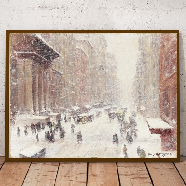 Digital, 1917, Snow Storm On The Avenue (Fifth Avenue), New York, USA, INSTANT DOWNLOAD, printable