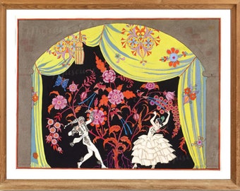 Digital, década de 1920, George Barbier, 'Tango', DESCARGA INSTANTÁNEA, impresión de moda Art Deco