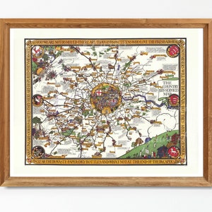 1928 London Country Bus Service Pictorial Map (Digital Download)