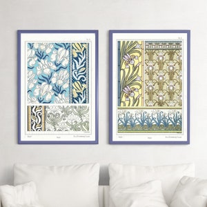 Digital, Dos grabados de iris de Maurice Pillard Verneuil, cromolitografía, DESCARGA INSTANTÁNEA, floral del siglo XIX