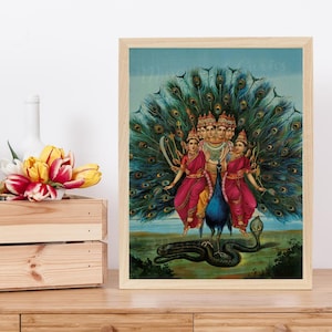 Murugan Raja Ravi Varma Print: Hindu God Art (Digital Download)