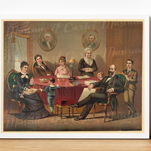 President Garfield Family Chromolithograph - 1881 American History Art (Digital Download)