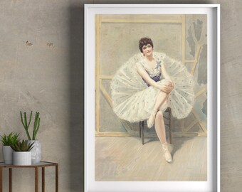 Digital, 1899, Julius Mendes, The Belle Of The Ballet, American painting, INSTANT DOWNLOAD, printable art