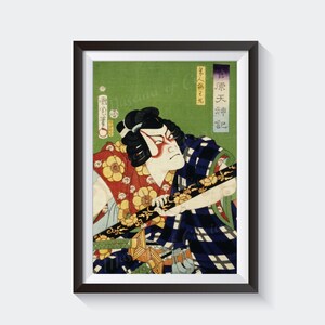 Kunichika Kabuki Actor Portrait: Japanese Woodblock Print (Digital Download)