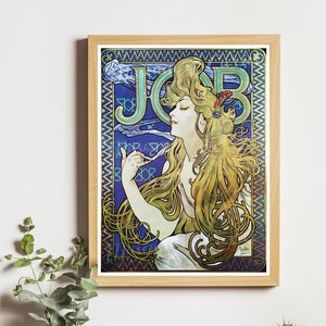 Digital, Alphonse Mucha, JOB Cigarettes Rolling Paper Company, Jugendstil Lithographie, INSTANT DOWNLOAD