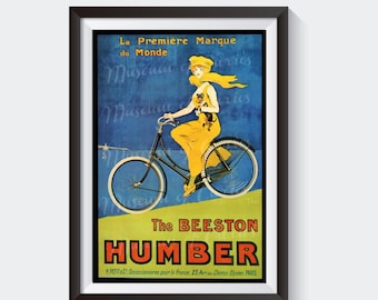 Edwardian Bicycle Poster: Beeston Humber, Paris Advertising (Digital Download)