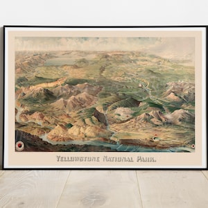 Numérique, 1904, Parc national de Yellowstone, Carte illustrée imprimable, Northern Pacific Railway Company, TÉLÉCHARGEMENT INSTANTANÉ, Parc du Wyoming