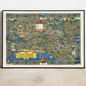 Digital, 1934, druckbar, Melbourne, Victoria, Australien Karte, Hundertjähriges Jahr, INSTANT DOWNLOAD