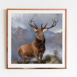 Monarch of the Glen Print: Scottish Stag Deer Animal Art (Digital Download)