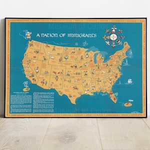 1959 &#39;Nation of Immigrants&#39; Historical Pictorial Map (Digital Download)