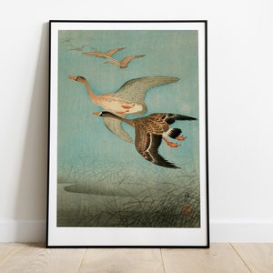 Digital, 1926 Ohara Shoson (Koson), &#39;Flying Geese&#39;, Japanese, INSTANT DOWNLOAD, woodblock print