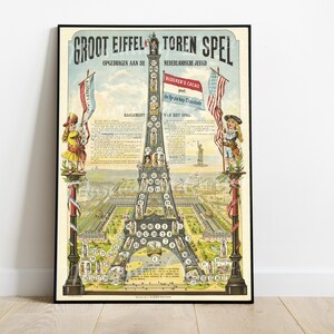 Numérique, Grand jeu de la Tour Eiffel, Blooker’s Cacao, TÉLÉCHARGEMENT INSTANTANÉ, France 1800s, Paris, Néerlandais