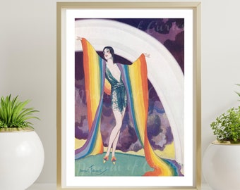 Digital, 1928, Rainbow Print, Arthur Ferrier, &#39;The Loot of The Rainbow&#39;, Tatler Magazine, INSTANT DOWNLOAD, printable