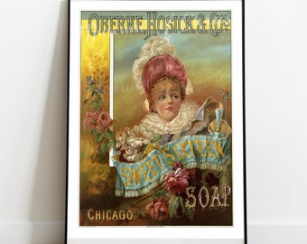 Digital 1885 Oberne, Hosick & Co's Sweet Sixteen Soap, Chicago, INSTANT DOWNLOAD, Vintage Advertising