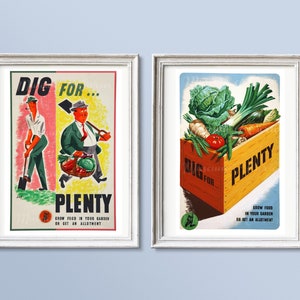 Dig For Victory Poster Set: Vintage WW2 British Propaganda (Digital Download)