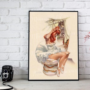 Digital, 1948, Esquir Magazine, März Pin Up Beauty mit Kalender, SOFORTIGER DOWNLOAD, Manhöhle, Mitte des Jahrhunderts, printable