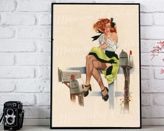 1948 Esquire Magazine Pin Up Art: Mid Century Man Cave Decor (Digital Download)