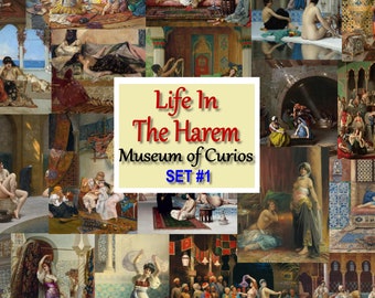 Digital, Life In The Harem SET #1, 1800s-early 1900s, INSTANT DOWNLOAD, women dancing, bathing, playing music