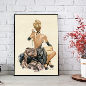 Digital, 1948 Esquire Magazine, September Pin Up Beauty with calendar, INSTANT DOWNLOAD, man cave art, mid century