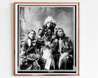 Digital, 1800s, Native Americans, INSTANT DOWNLOAD, Black and White Portrait, printable, vintage historical photograph