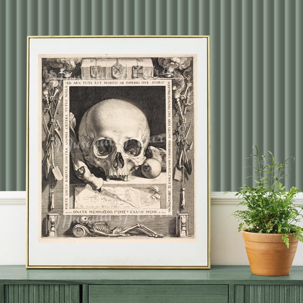 Digital, 1599, 'Death's Head', Jan Saenredam, Dutch Art, skull, Memento Mori, Vanitas Still Life, Muerte, Occult, death