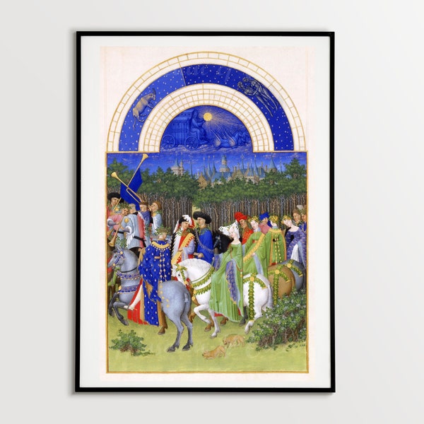 Digital, 1400s, Limbourg Brothers, Tres Riches Heures du duc de Berry, manuscrito iluminado, Libro Gótico de Horas DESCARGA INSTANTÁNEA