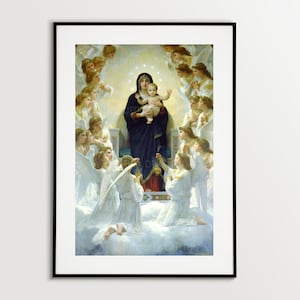 William Bouguereau - The Virgin With Angels - Catholic Art Print (Digital Download)