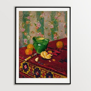 Monfreid Still Life Art Print: Oranges & Green Jug (Digital Download)