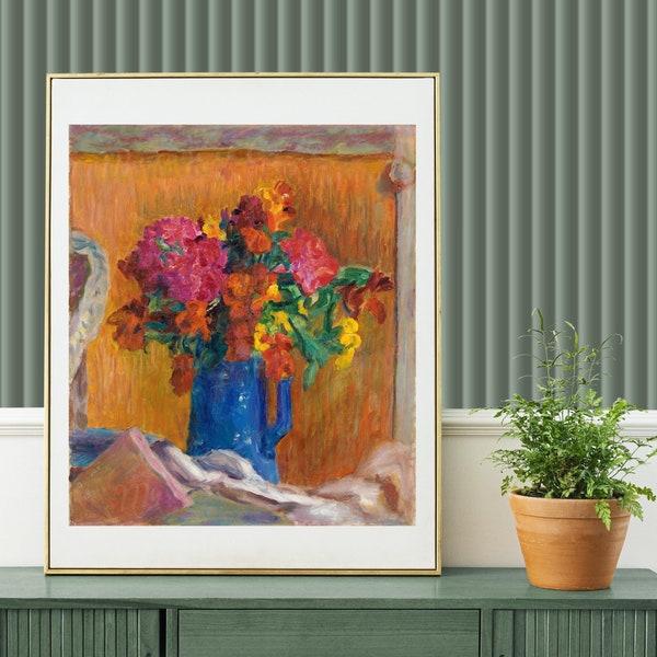 Digital, Pot Bleu (Blue Pot), Pierre Bonnard, French artist, Flower Still Life, INSTANT DOWNLOAD