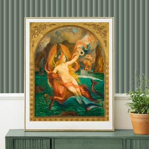 Digital, 1897, &#39;La Sirene&#39;, Armand Point, INSTANT DOWNLOAD, Two Sizes, French Art, Mythological Painting