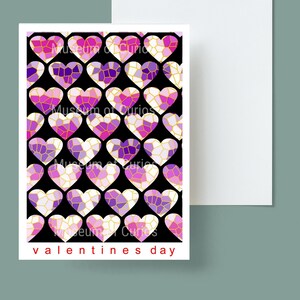 Digital, Valentinstag Karte, Mosaik Herzen, SOFORT DOWNLOAD, druckbare Karte, Valentinstag, Originalkunst