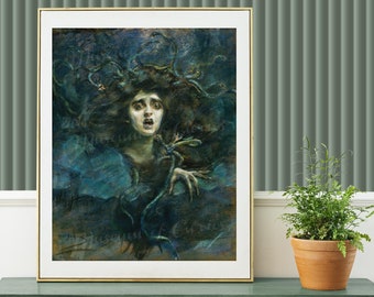 Digital, 1892, Medusa, INSTANT DOWNLOAD, Greek Mythology, Mythological Print, Snake Head