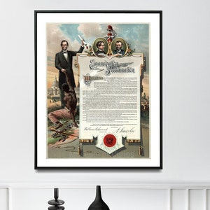 Digital, 1890, Emancipation Proclamation, Anti Slavery, President Abraham Lincoln, INSTANT DOWNLOAD, American History